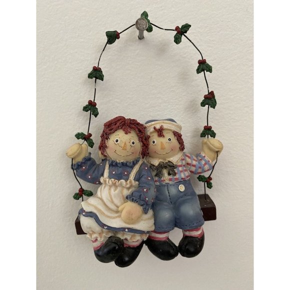 Kurt Adler Raggedy Ann & Andy Christmas Swing Ornament Vtg 2002 Simon Schuster - Picture 8 of 16